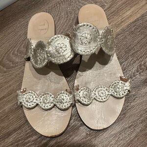 Jack Rogers Platinum Lauren Sandals Size 10